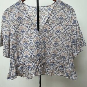 Splendid Sheer Cropped Blouse